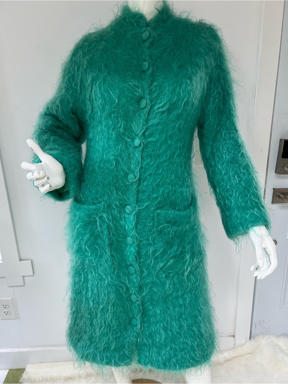 COAT Mohair With Wool Binder  UNDER ROYAL PATRONAGE SCOTLAND women Small .Luxury